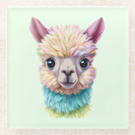 Colorful Baby Lama Glazen Onderzetter