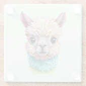 Colorful Baby Lama Glazen Onderzetter (Achterkant)