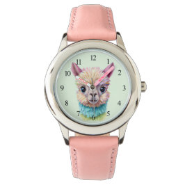 Colorful Baby Lama Horloge