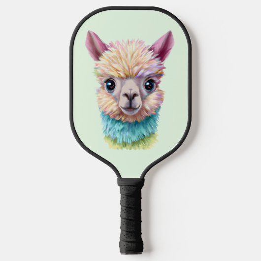 Colorful Baby Lama Pickleball Paddle (Voorkant)