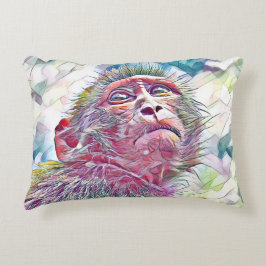 Colorful Baby Monkey Art Accent Kussen