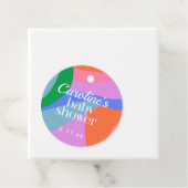 Colorful Baby Shower Abstract Waves Modern Custom Bedankjes Labels (In situ)
