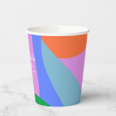 Colorful Baby Shower Abstract Waves Modern Custom Papieren Bekers (Links)