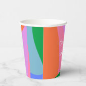 Colorful Baby Shower Abstract Waves Modern Custom Papieren Bekers (Rechts)