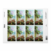 COLORFUL BABY SHOWER ETIKET (Full Sheet)