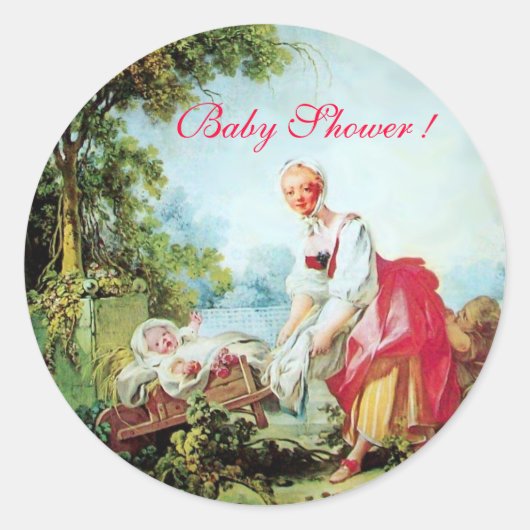 COLORFUL BABY SHOWER RONDE STICKER (Voorkant)