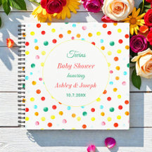 Colorful Baby shower Stip Pattern Guest Book