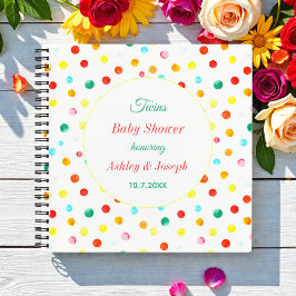 Colorful Baby shower Stip Pattern Guest Book Notitieboek
