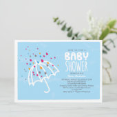 Colorful Baby shower Umbrella Invitation Kaart (Staand voorkant)