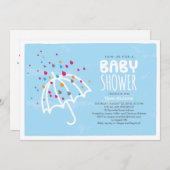 Colorful Baby shower Umbrella Invitation Kaart (Voorkant / Achterkant)