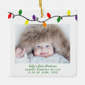 Colorful Baby's First Kerstlampjes Keramisch Ornament (Voorkant)