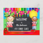 Colorful Back to School Chalkboard Briefkaart (Voorkant)