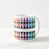 Colorful Back to School Name Monogram Crayon Koffiemok (Voorkant rechts)