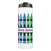 Colorful Back to School Name Monogram Crayon Thermosbeker (Voorkant)