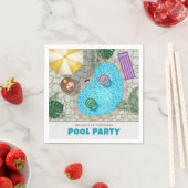 Colorful Backyard Swimming Pool Birthday Party Servet (Insitu)