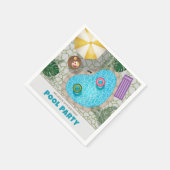 Colorful Backyard Swimming Pool Birthday Party Servet (Hoek)