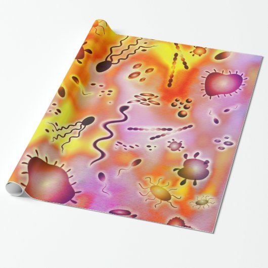 Colorful Bacteria Cadeaupapier (Uitgerold)