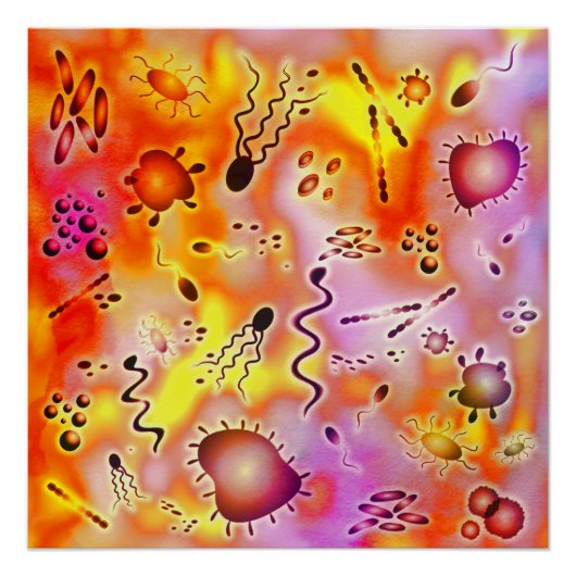Colorful Bacteria Poster (Voorkant)