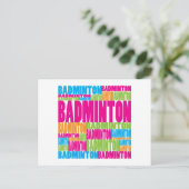 Colorful Badminton Briefkaart (Staand voorkant)