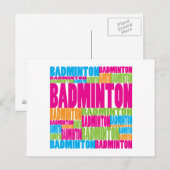 Colorful Badminton Briefkaart (Voorkant / Achterkant)