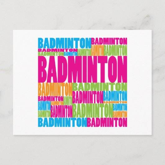 Colorful Badminton Briefkaart (Voorkant)
