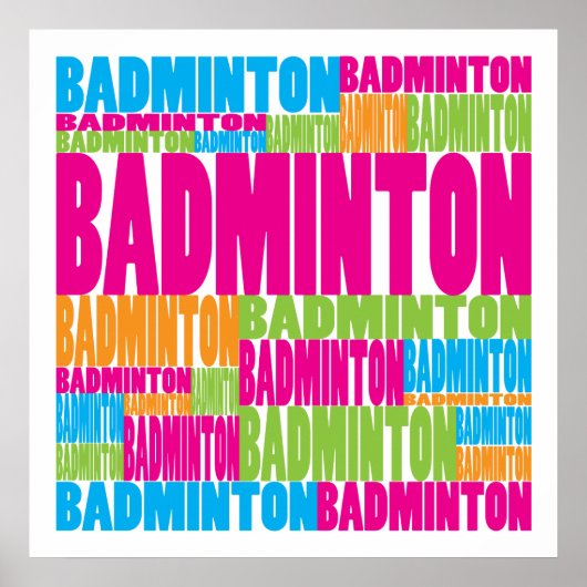 Colorful Badminton Poster (Voorkant)