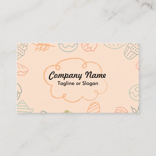 Colorful Bakery Sketch Visitekaartje (Achterkant)