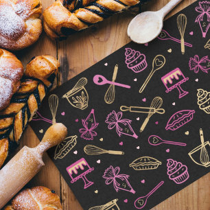Colorful Baking & Cooking Utensil Black Gold Pink Tissuepapier