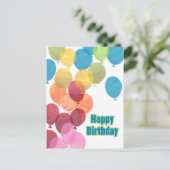 Colorful Balballon Birthday Briefkaart (Staand voorkant)