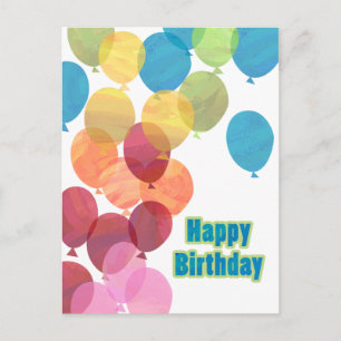 Colorful Balballon Birthday Briefkaart