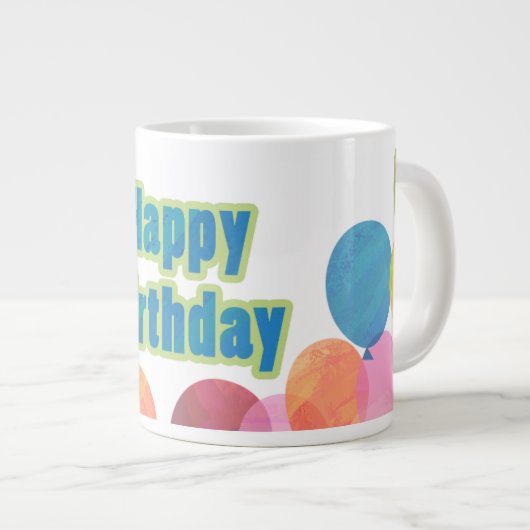 Colorful Balballon Birthday Grote Koffiekop (Voorkant rechts)