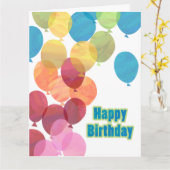 Colorful Balballon Birthday Kaart (Gele Bloem)