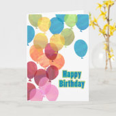 Colorful Balballon Birthday Kaart (Gele Bloem)