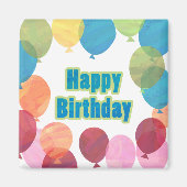 Colorful Balballon Birthday Magneet (Voorkant)