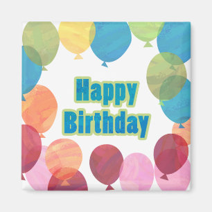 Colorful Balballon Birthday Magneet