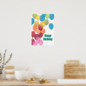 Colorful Balballon Birthday Poster (Keuken)