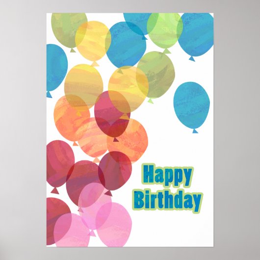 Colorful Balballon Birthday Poster (Voorkant)