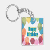 Colorful Balballon Birthday Sleutelhanger (Voorkant Links)
