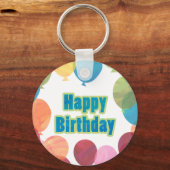 Colorful Balballon Birthday Sleutelhanger (Voorkant)