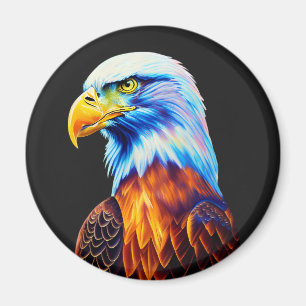 Colorful Bald Eagle Art Magneet