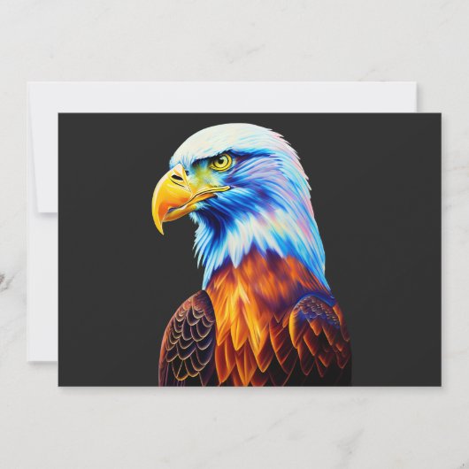 Colorful Bald Eagle Art Save The Date (Voorkant)