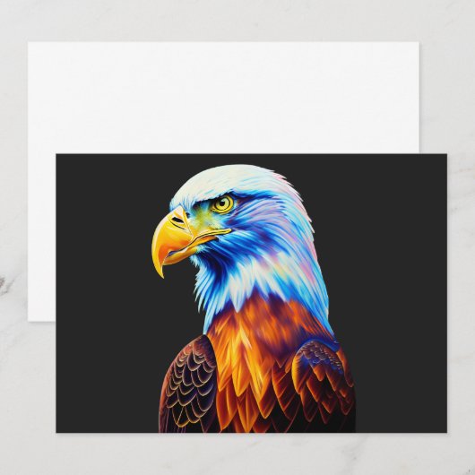 Colorful Bald Eagle Art Save The Date (Voorkant / Achterkant)