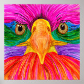 Colorful Bald Eagle Poster 24x24 inch (Voorkant)