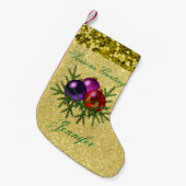 Colorful Ball Ornamenten Gold Faux Glitter Kleine Kerstsok (Voorkant (Hangend))