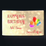 Colorful ballonontwerp Happy 18th Birthday Spandoek<br><div class="desc">Colorful ballonontwerp Happy 18th Birthday Banner.</div>