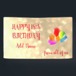 Colorful ballonontwerp Happy 18th Birthday Spandoek<br><div class="desc">Colorful ballonontwerp Happy 18th Birthday Banner.</div>
