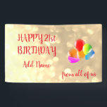 Colorful ballonontwerp Happy 21st Birthday Spandoek<br><div class="desc">Colorful ballonontwerp Happy 21st Birthday Banner.</div>
