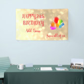 Colorful ballonontwerp Happy 24th Birthday Spandoek (Beurs)