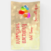Colorful ballonontwerp Happy 24th Birthday Spandoek (Verticaal)