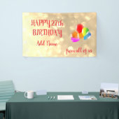 Colorful ballonontwerp Happy 27th Birthday Spandoek (Beurs)